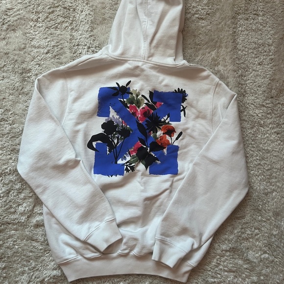 OFF WHITE white flower arrows hoodie, size M - Picture 3 of 6